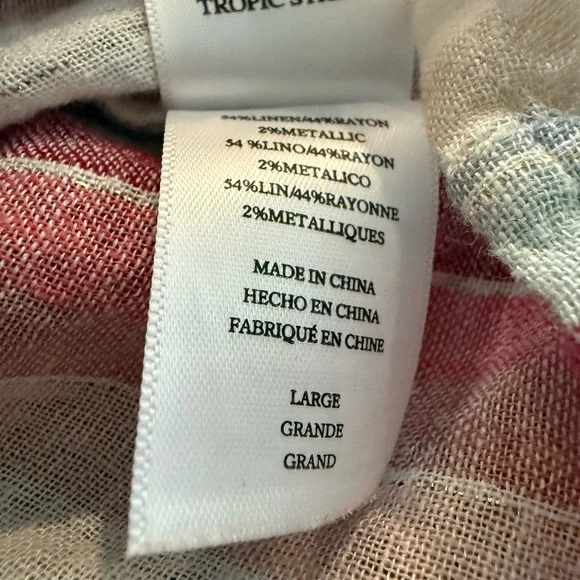 Rails Thea Tropic Stripe Multicolor Tie Front Top / Size L / Coastal Chic - Picture 6 of 13